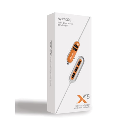 Rapidx RapidX X5 5 USB Car Charger RX-X5USBO